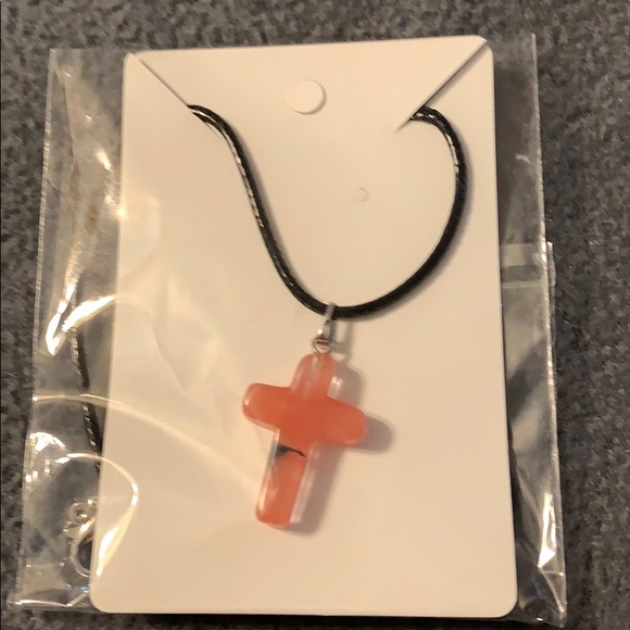 Accessories - Brand new gemstone stone cross necklace
